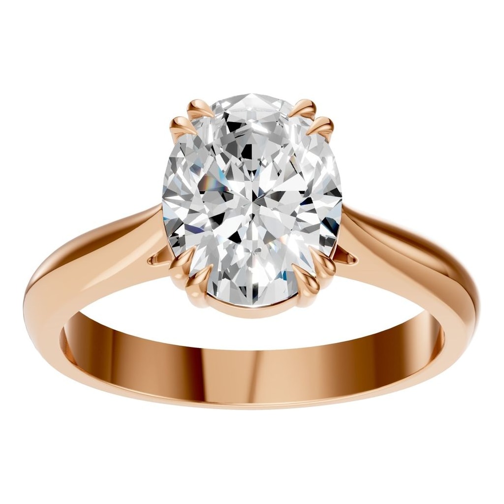RI-6434 Rose Gold Ring SET - Front View