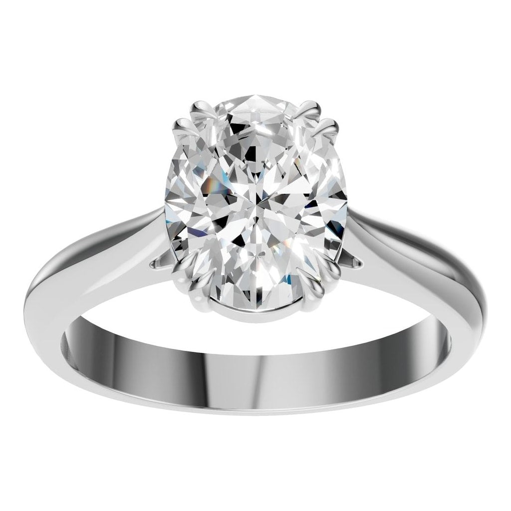 RI-6434 White Gold Ring SET - Front View