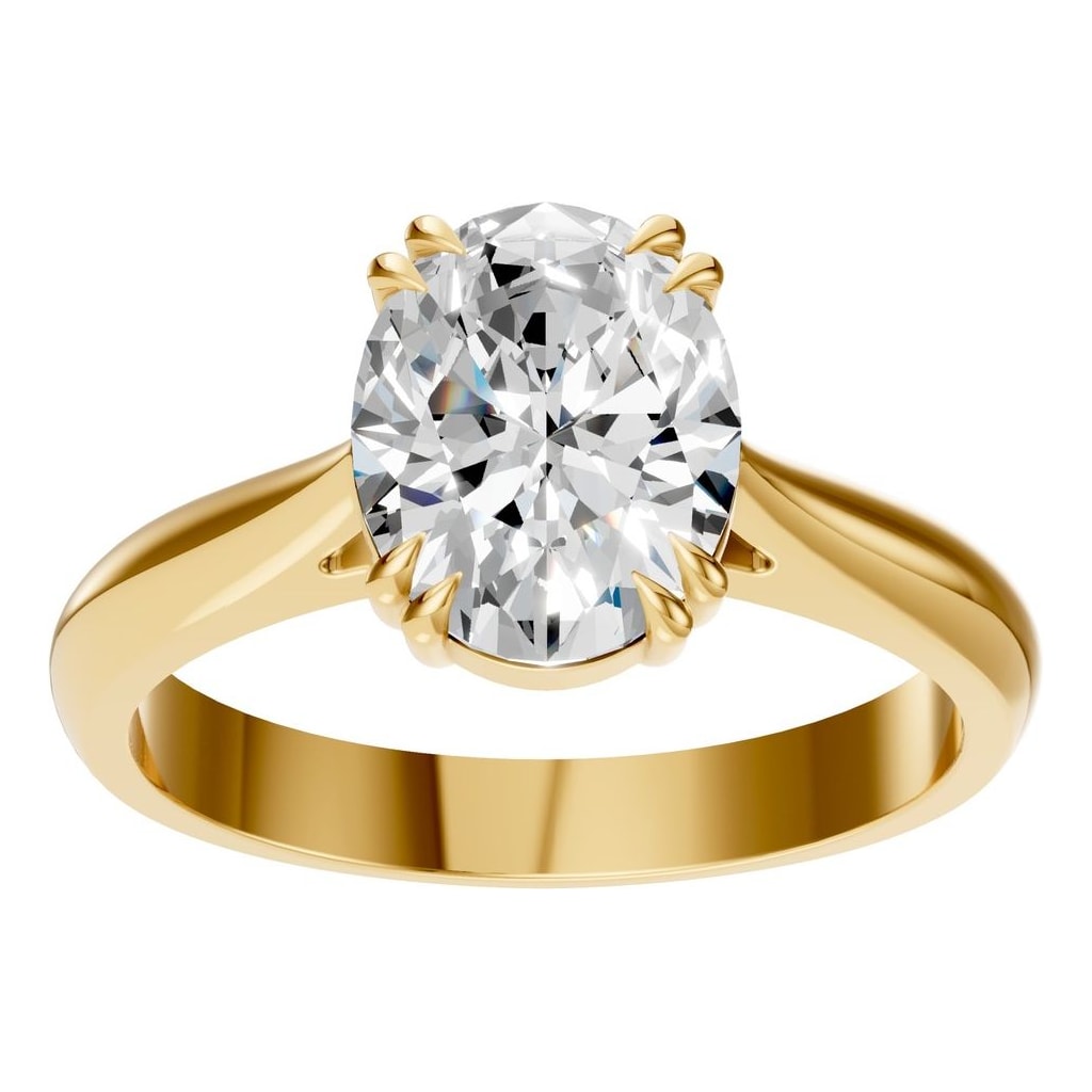 RI-6434 Yellow Gold Ring SET - Front View