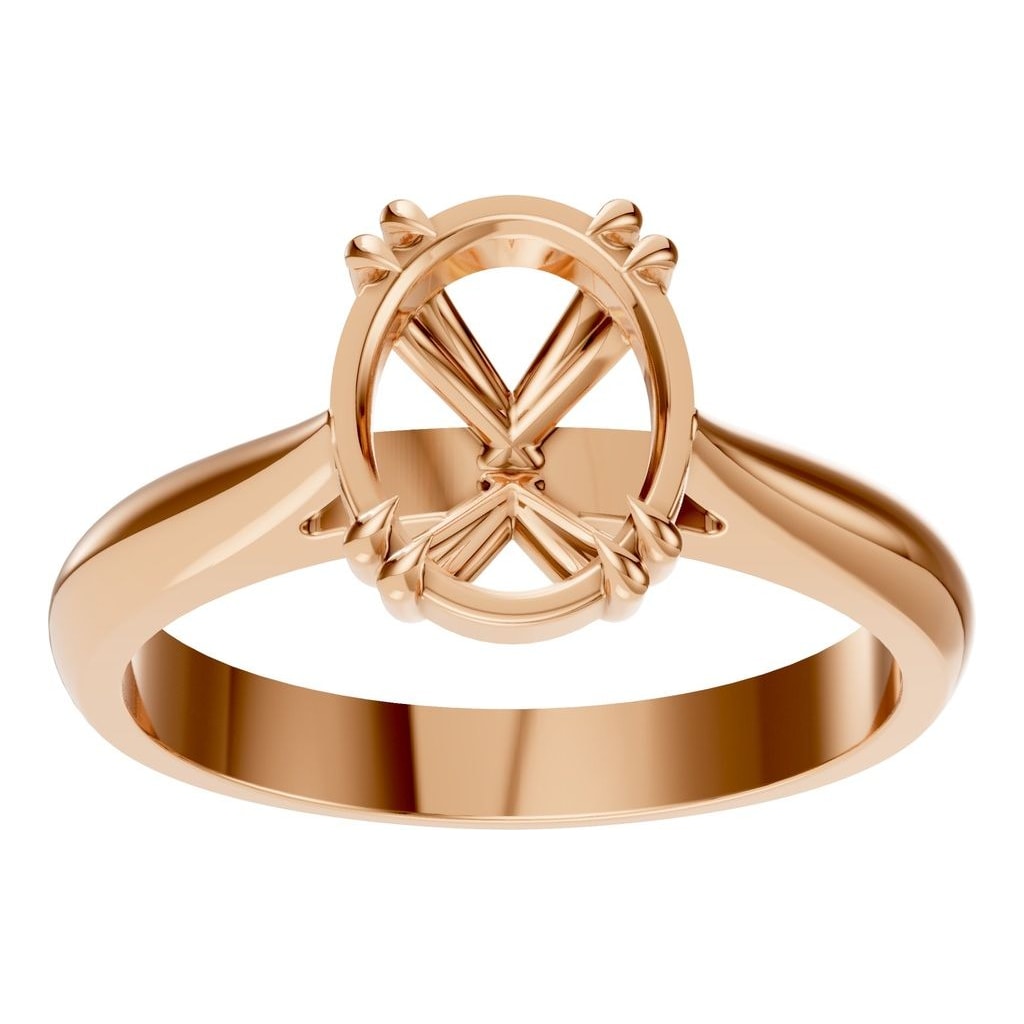 RI-6434 Rose Gold Ring UNSET - Front View