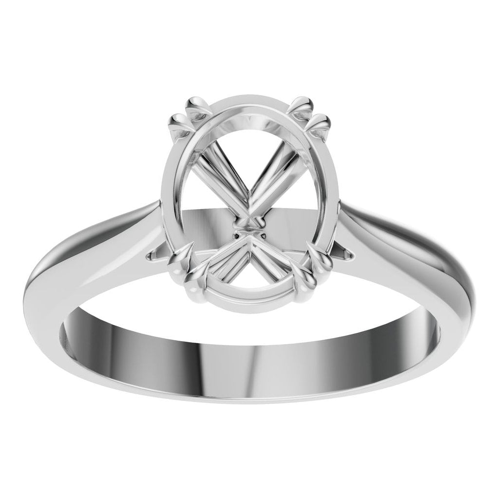 RI-6434 White Gold Ring UNSET - Front View