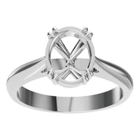 RI-6434 White Gold Ring UNSET - Front View