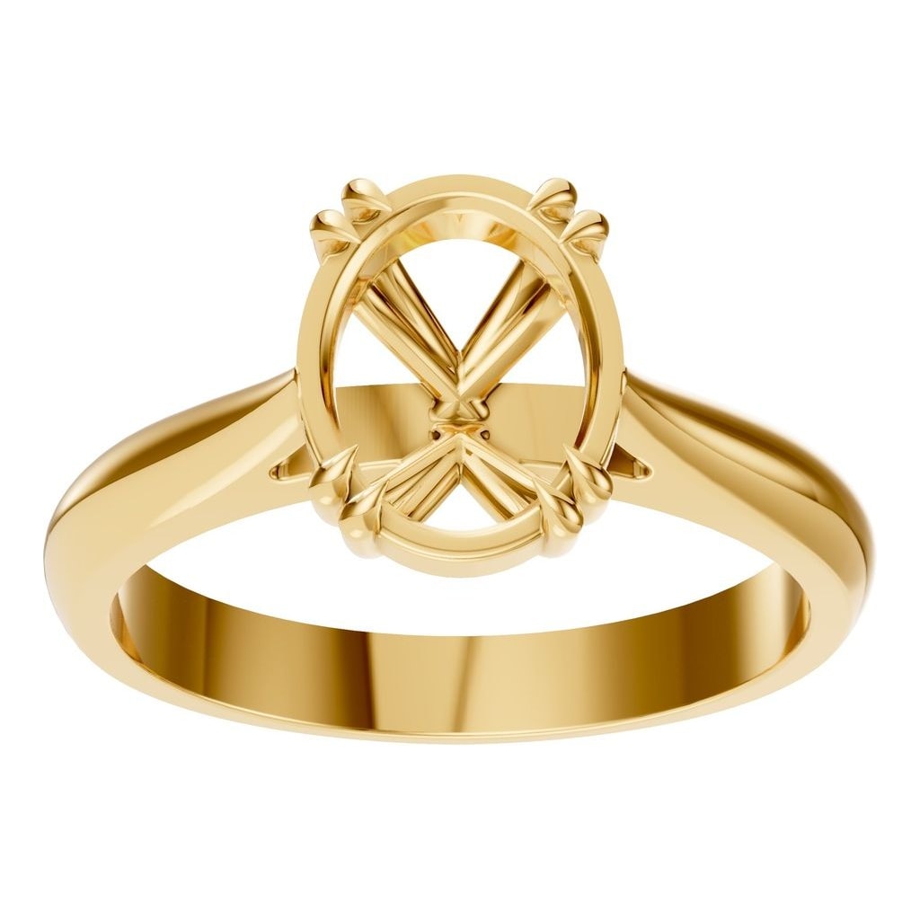 RI-6434 Yellow Gold Ring UNSET - Front View