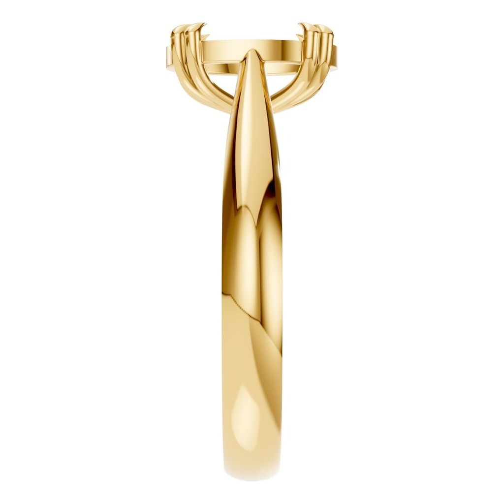 RI-6434 Yellow Gold Ring UNSET - Side View
