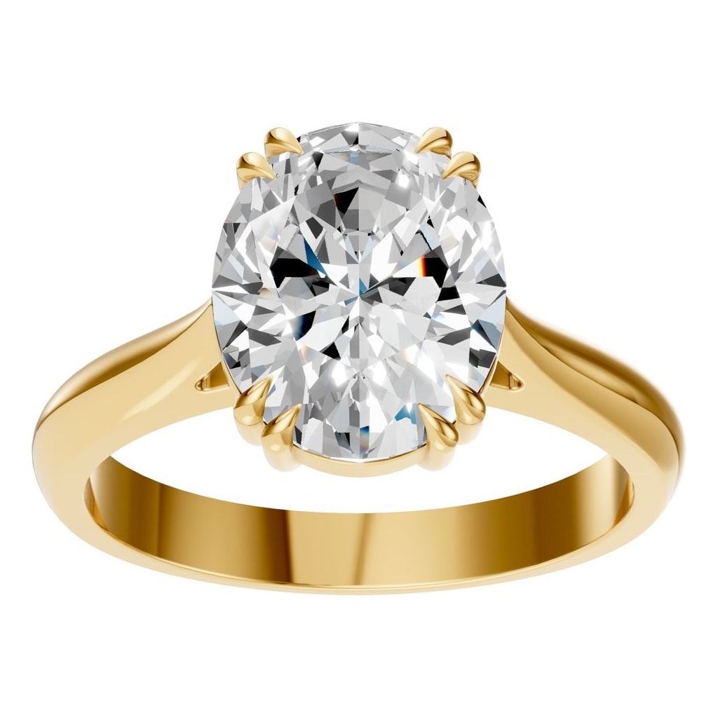 RI-6434 Yellow Gold Ring SET - Front View
