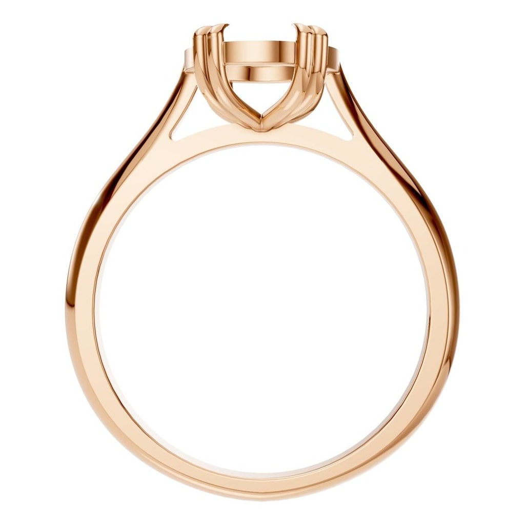 RI-6434 Rose Gold Ring UNSET - Top View