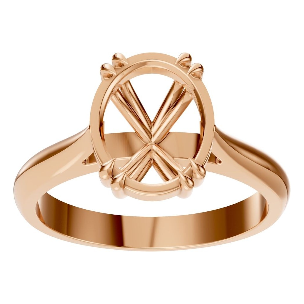 RI-6434 Rose Gold Ring UNSET - Front View