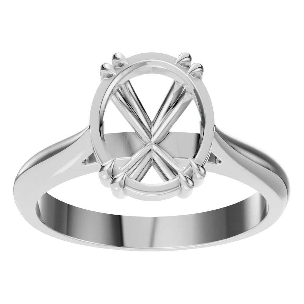 RI-6434 White Gold Ring UNSET - Front View
