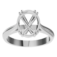 RI-6434 White Gold Ring UNSET - Front View