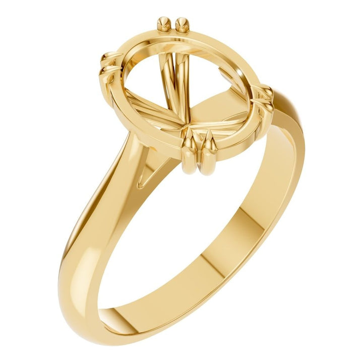 Solitaire Ring Mounting - Oval 10x8mm