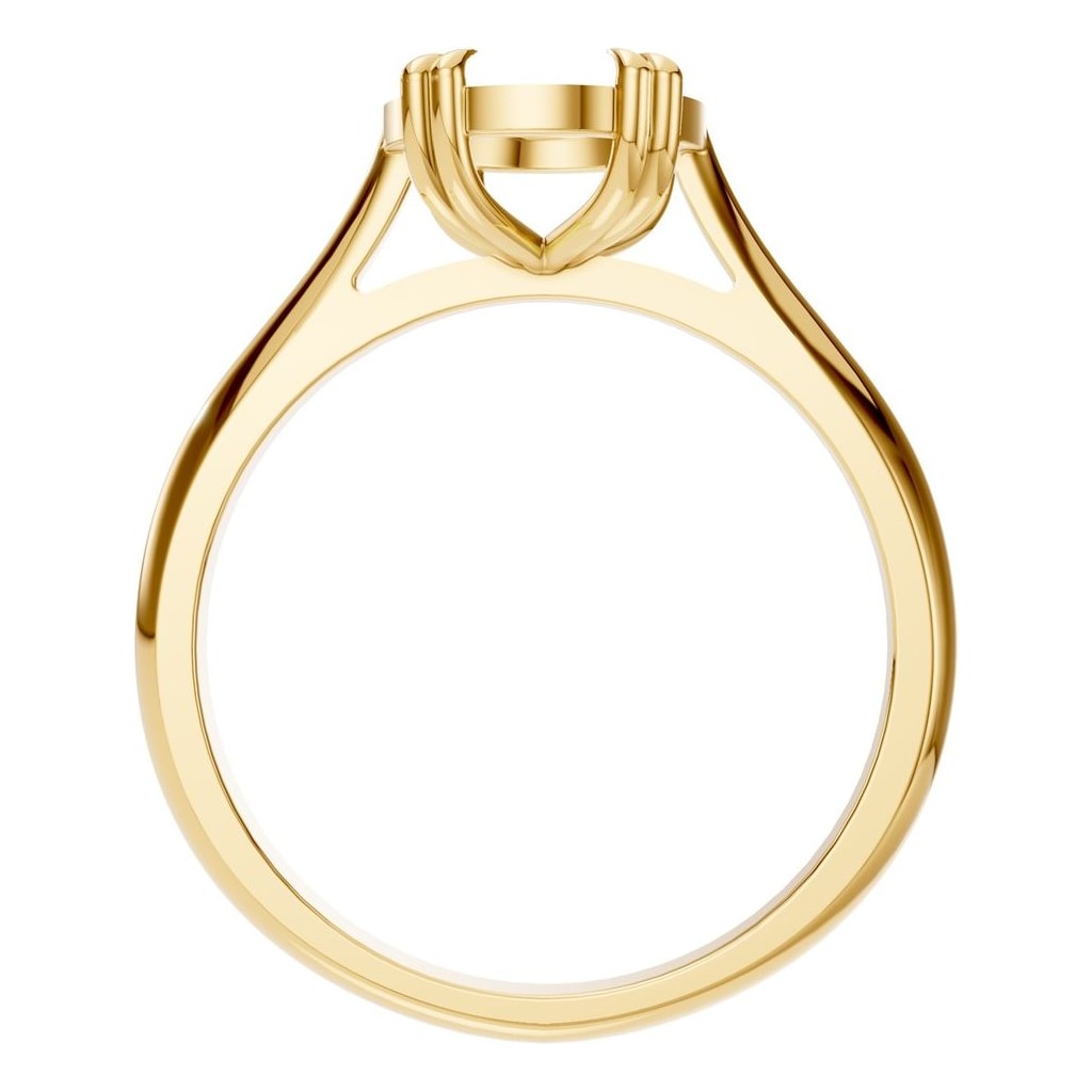 RI-6434 Yellow Gold Ring UNSET - Top View