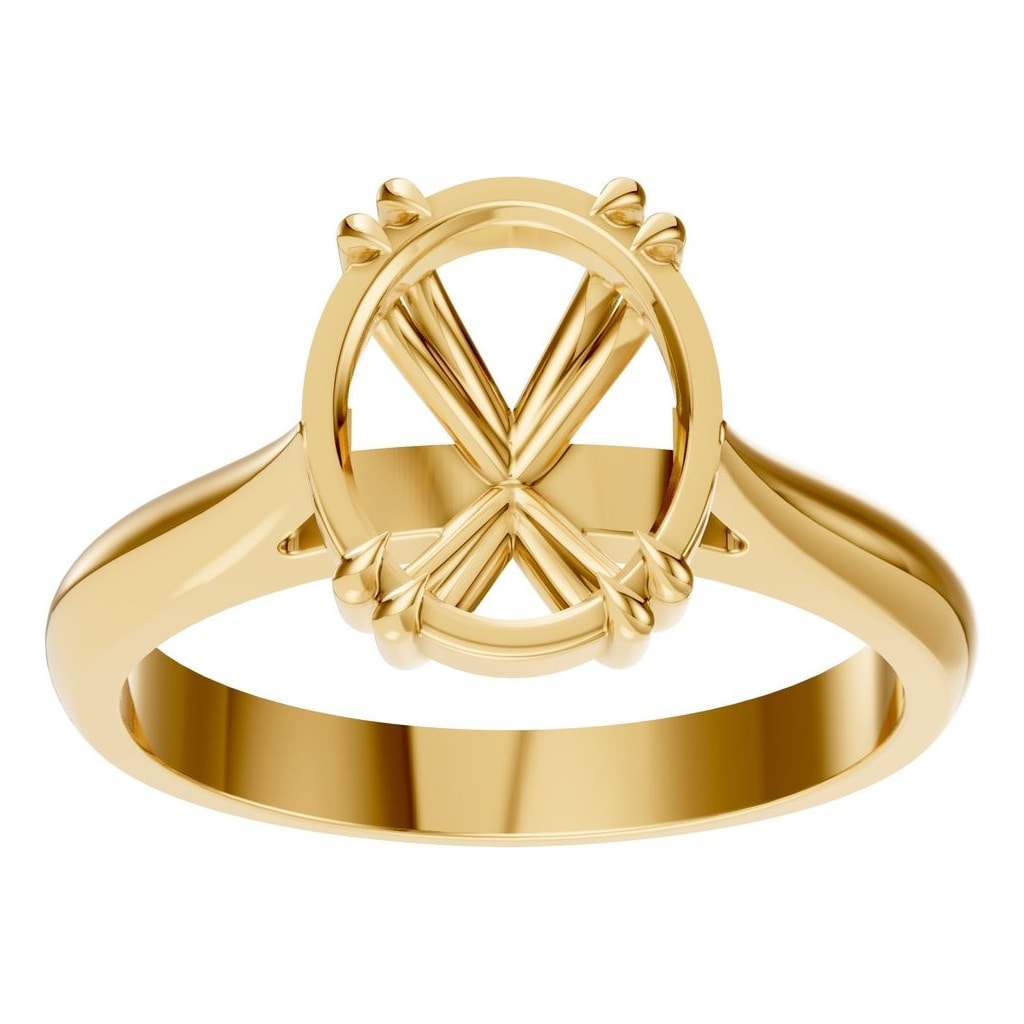 RI-6434 Yellow Gold Ring UNSET - Front View