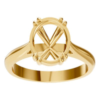 RI-6434 Yellow Gold Ring UNSET - Front View