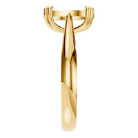 RI-6434 Yellow Gold Ring UNSET - Side View