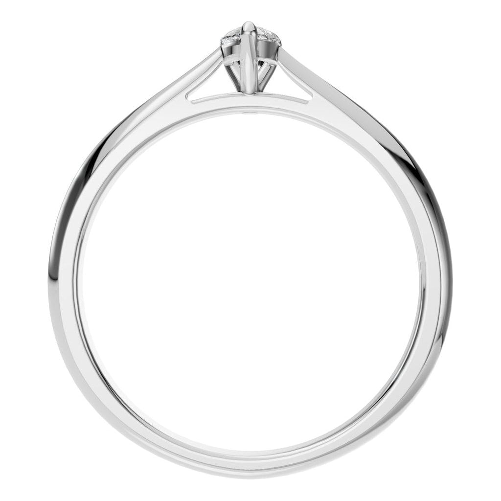 RI-6434 White Gold Ring SET - Top View