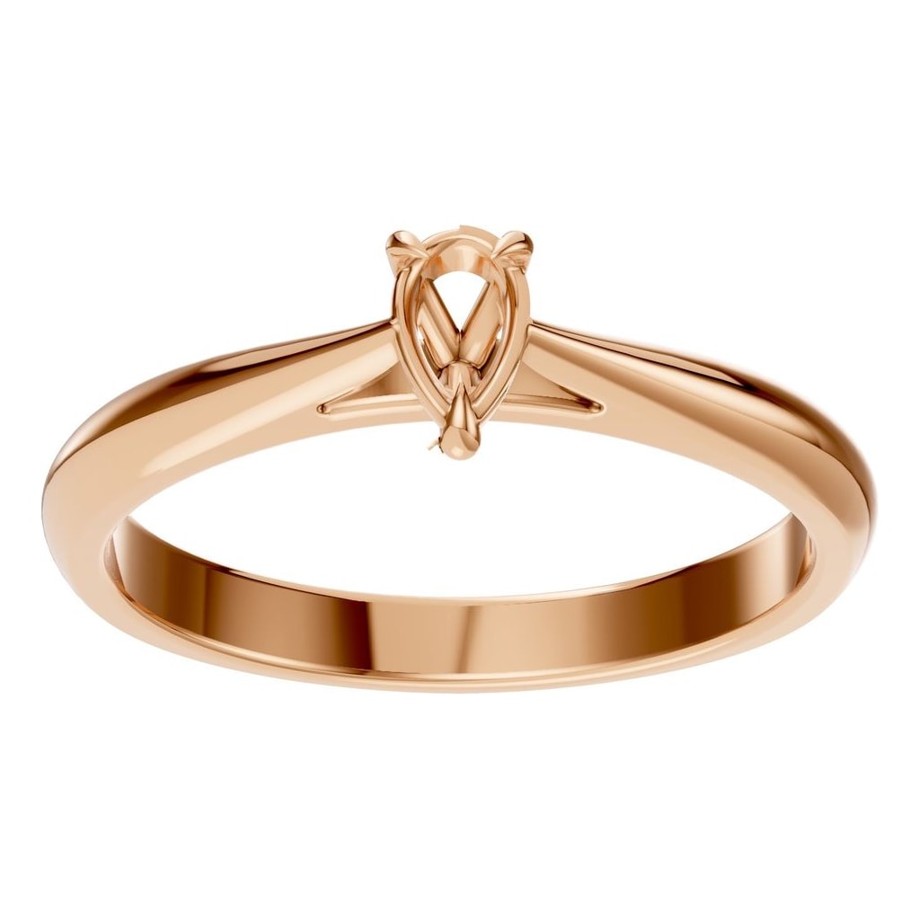 RI-6434 Rose Gold Ring UNSET - Front View