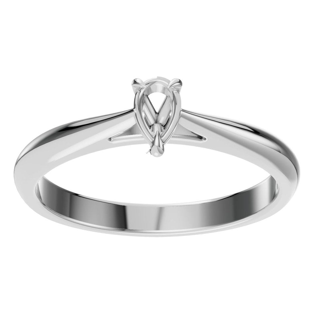 RI-6434 White Gold Ring UNSET - Front View