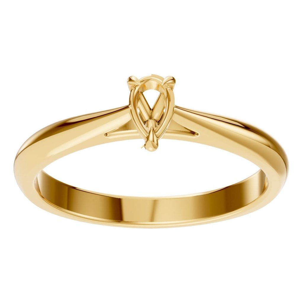 RI-6434 Yellow Gold Ring UNSET - Front View