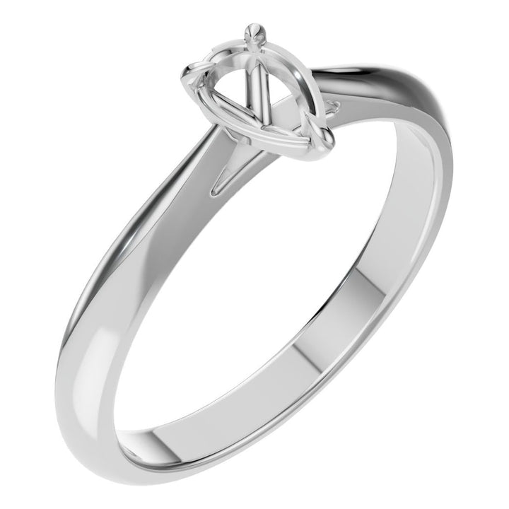 Solitaire Ring Mounting - Pear 6x4mm