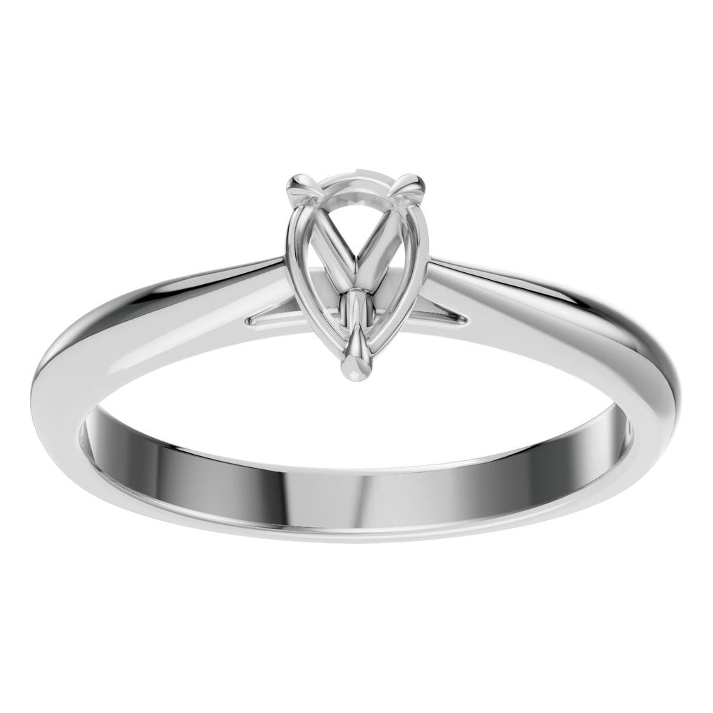 RI-6434 White Gold Ring UNSET - Front View