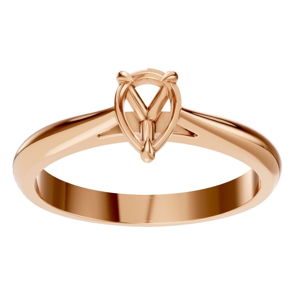 RI-6434 Rose Gold Ring UNSET - Front View