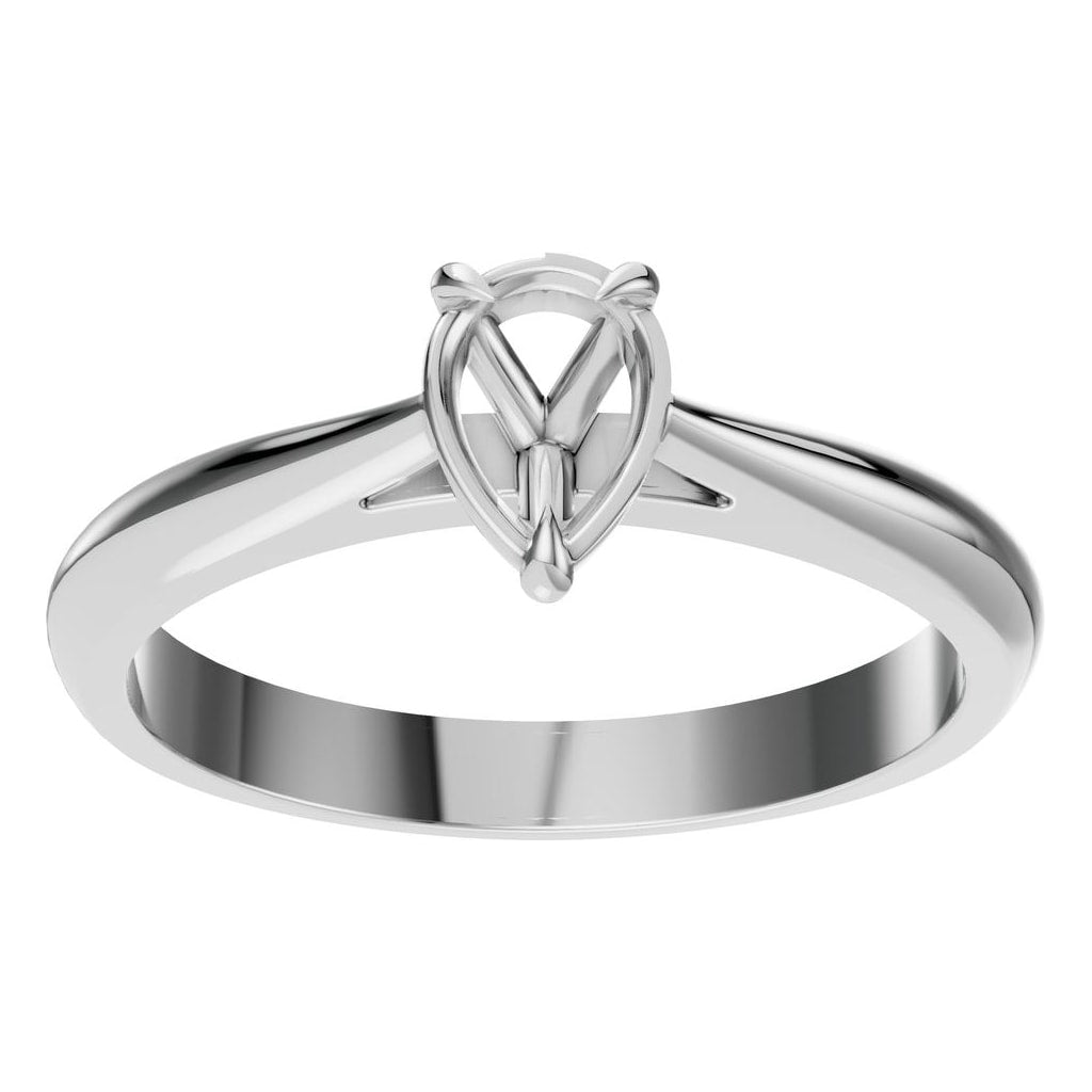 RI-6434 White Gold Ring UNSET - Front View