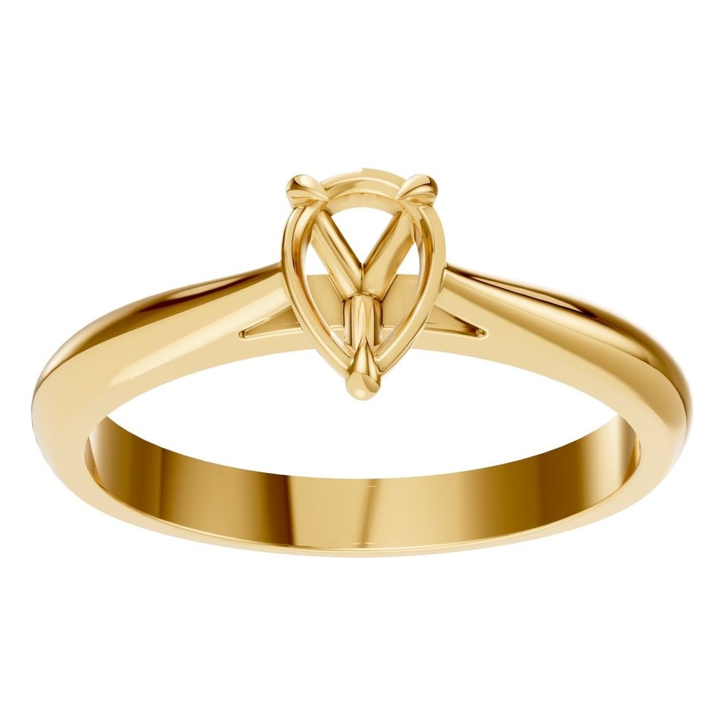 RI-6434 Yellow Gold Ring UNSET - Front View