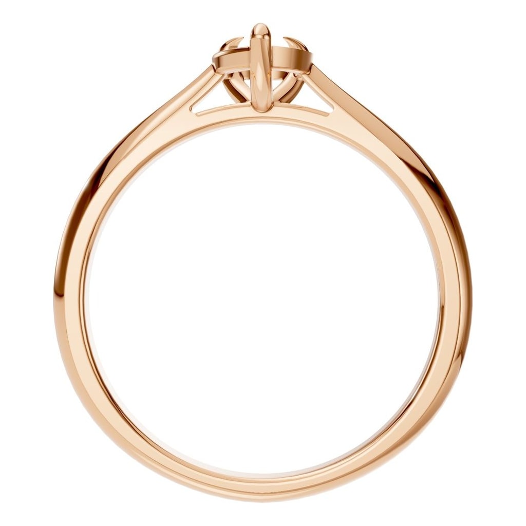 RI-6434 Rose Gold Ring UNSET - Top View