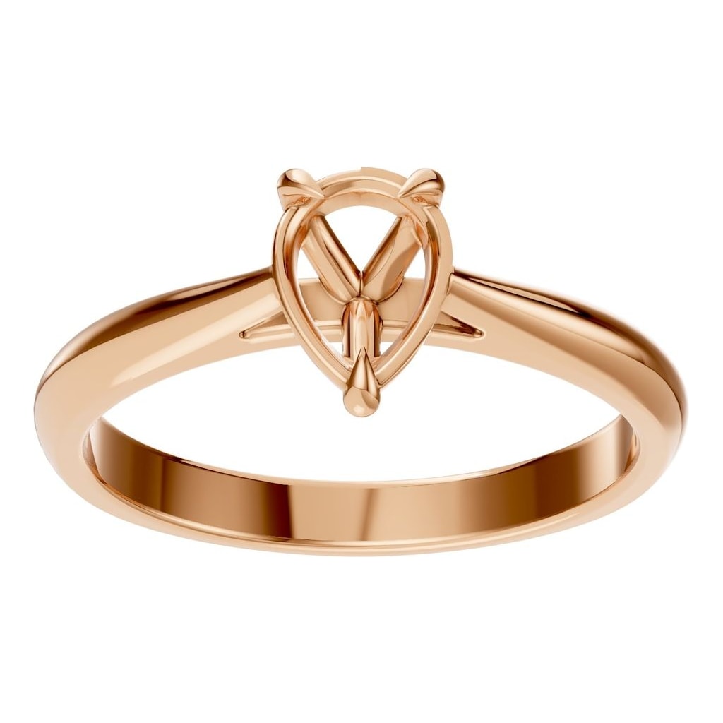 RI-6434 Rose Gold Ring UNSET - Front View