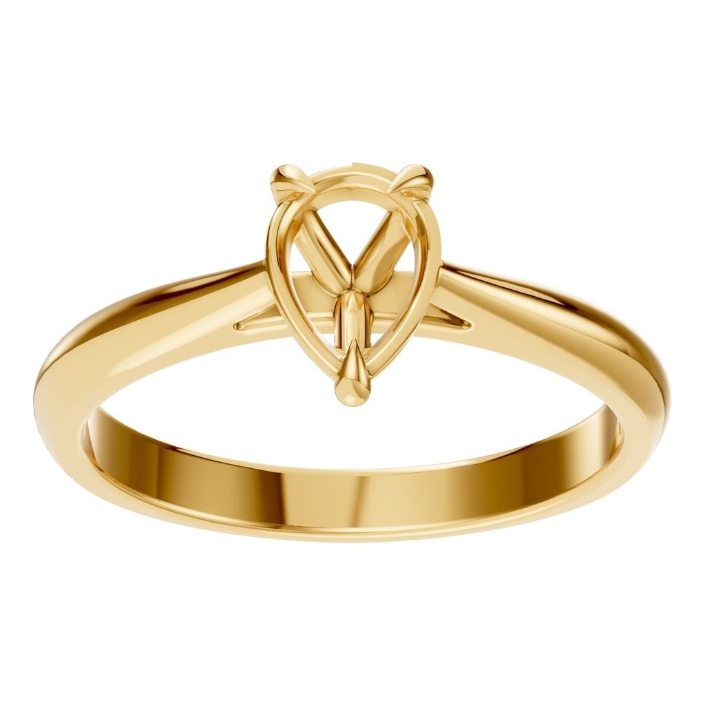 RI-6434 Yellow Gold Ring UNSET - Front View