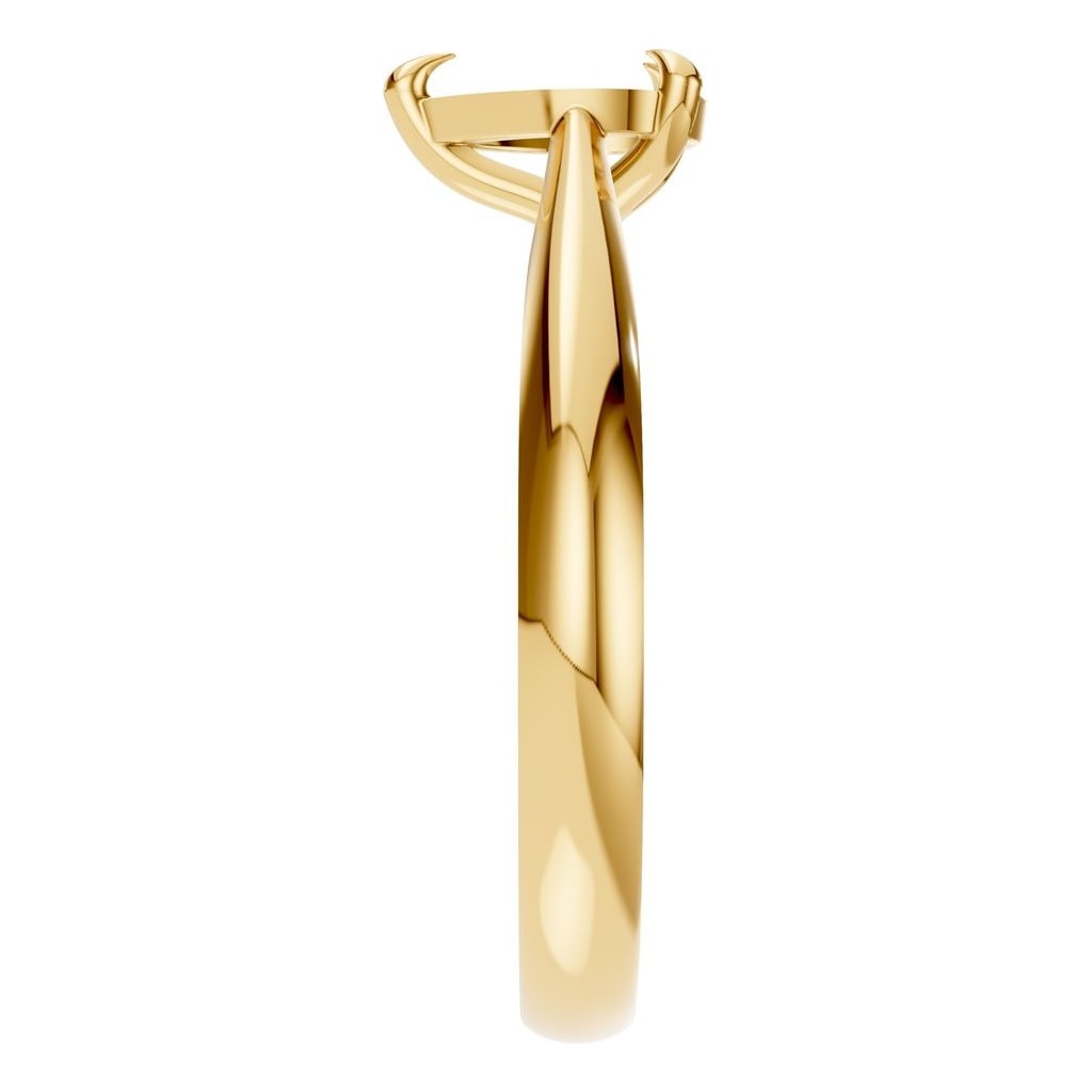RI-6434 Yellow Gold Ring UNSET - Side View