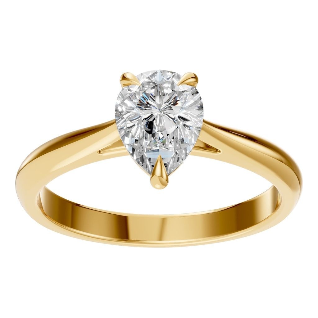 RI-6434 Yellow Gold Ring SET - Front View