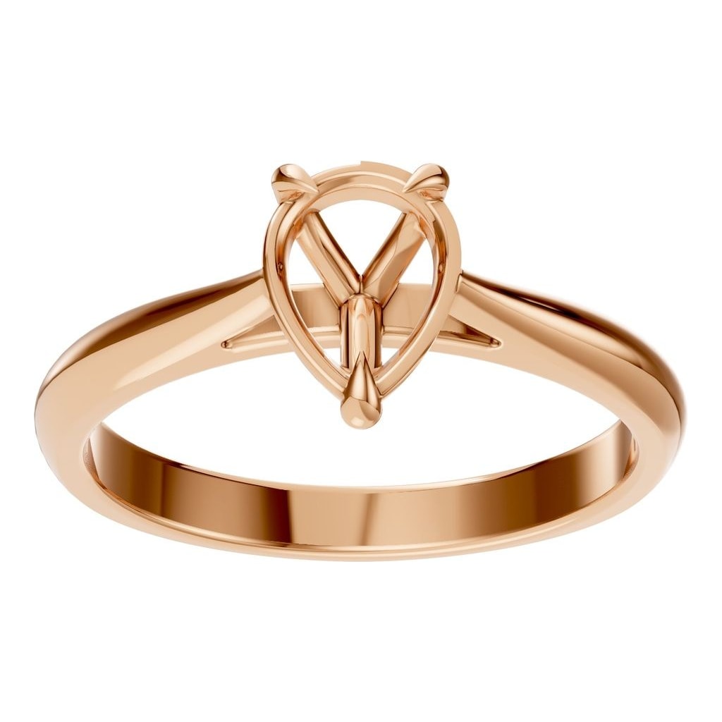 RI-6434 Rose Gold Ring UNSET - Front View
