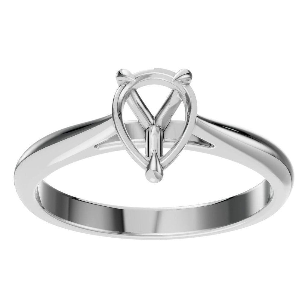 RI-6434 White Gold Ring UNSET - Front View