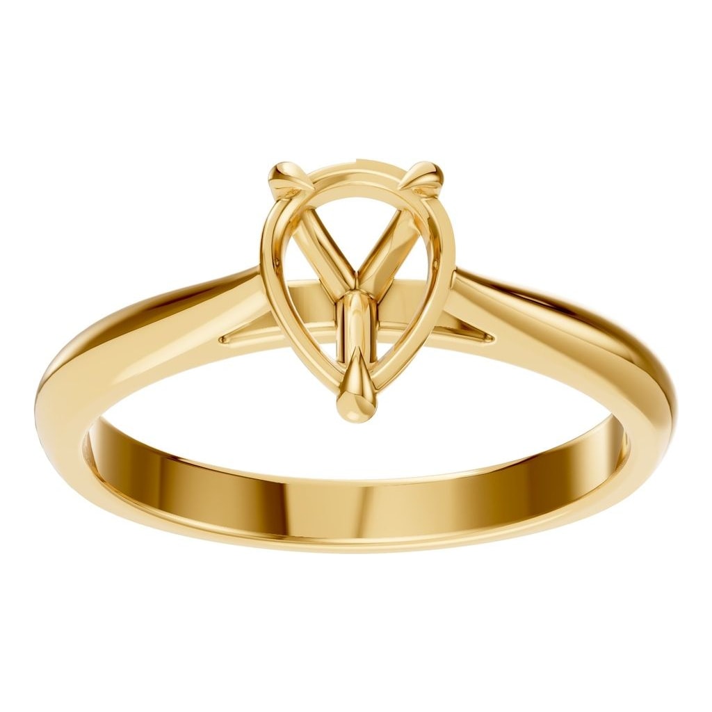RI-6434 Yellow Gold Ring UNSET - Front View