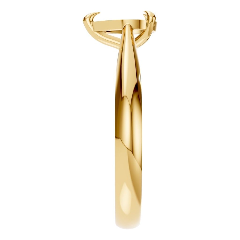 RI-6434 Yellow Gold Ring UNSET - Side View