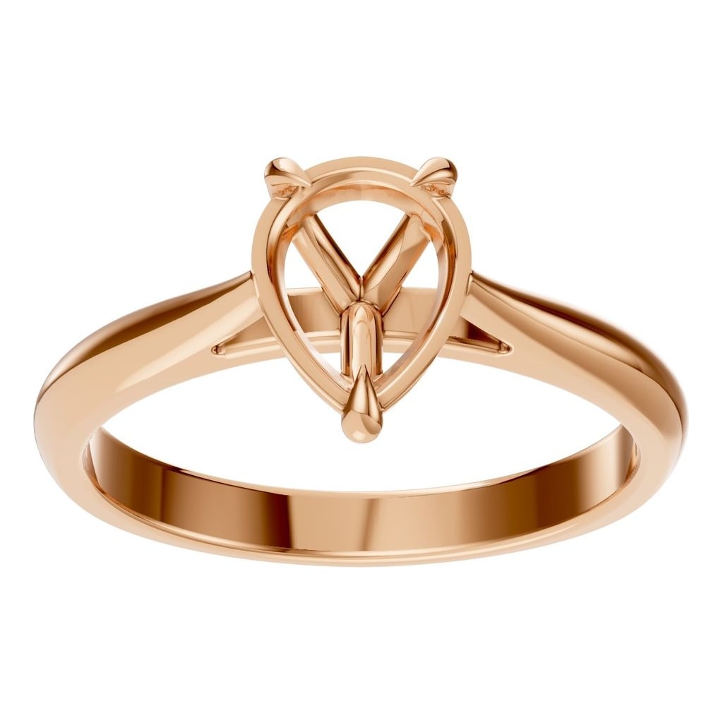 RI-6434 Rose Gold Ring UNSET - Front View