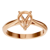 RI-6434 Rose Gold Ring UNSET - Front View