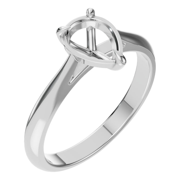 Solitaire Ring Mounting - Pear 8x6mm