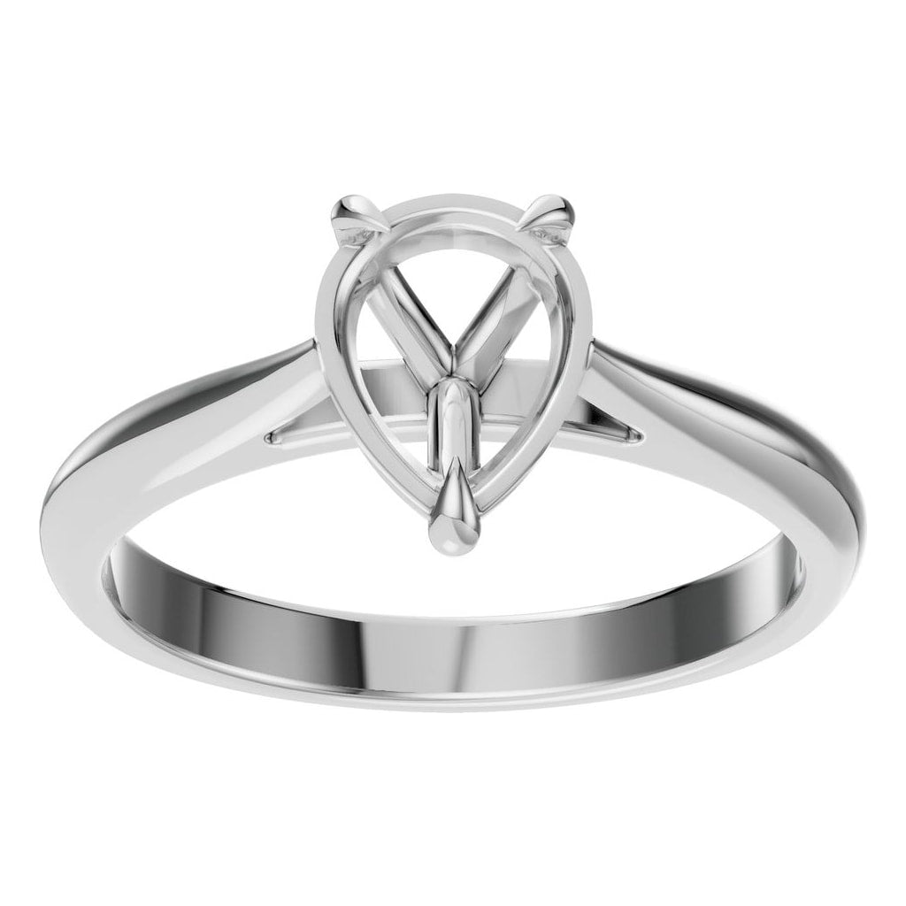 RI-6434 White Gold Ring UNSET - Front View