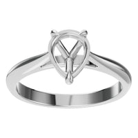 RI-6434 White Gold Ring UNSET - Front View