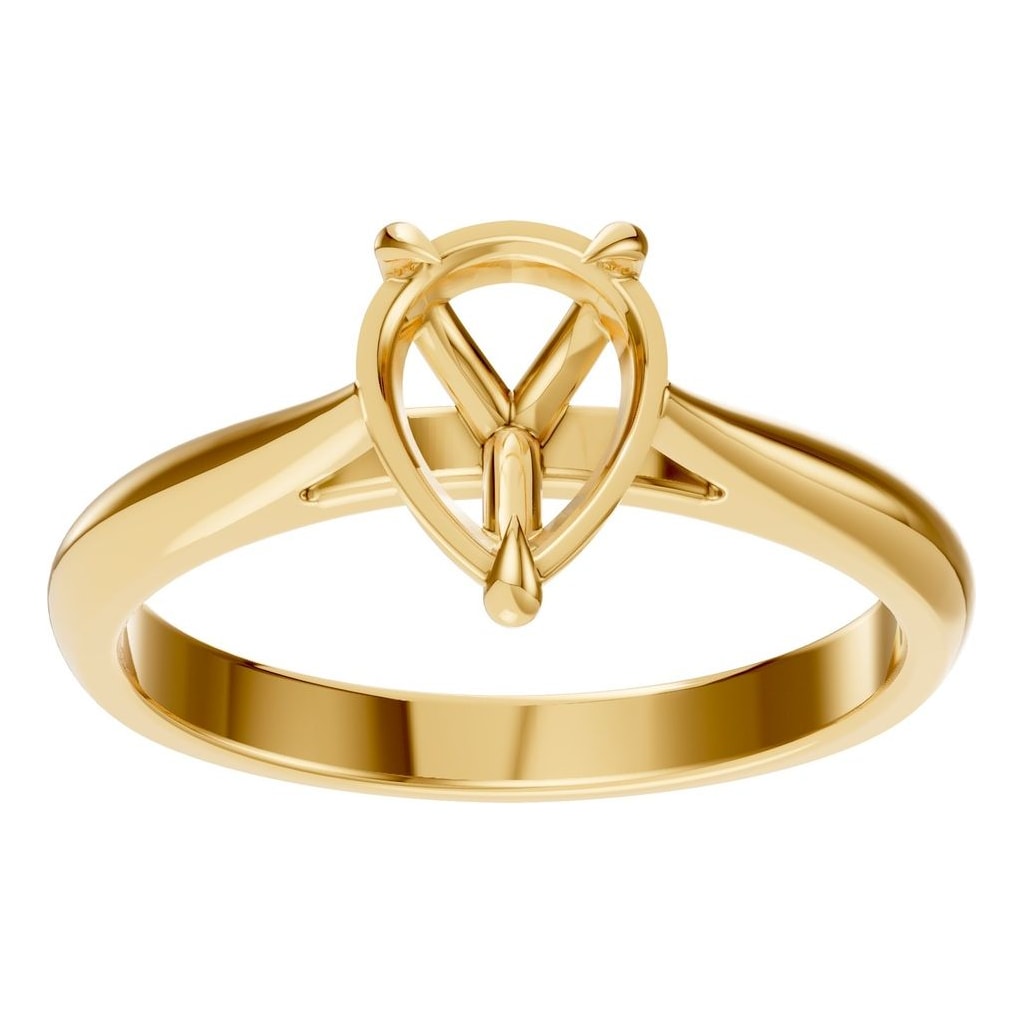 RI-6434 Yellow Gold Ring UNSET - Front View