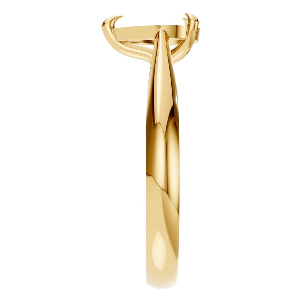 RI-6434 Yellow Gold Ring UNSET - Side View