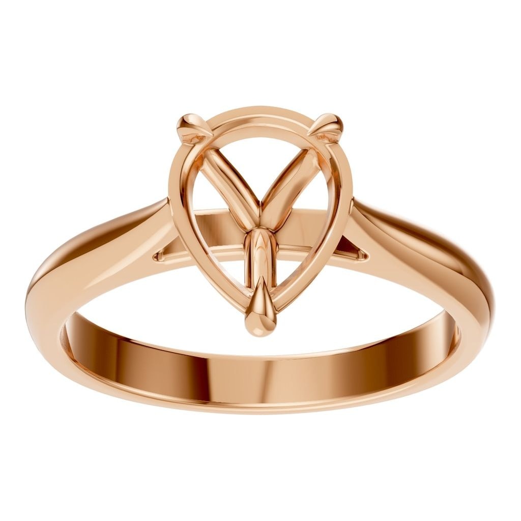 RI-6434 Rose Gold Ring UNSET - Front View
