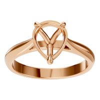 RI-6434 Rose Gold Ring UNSET - Front View