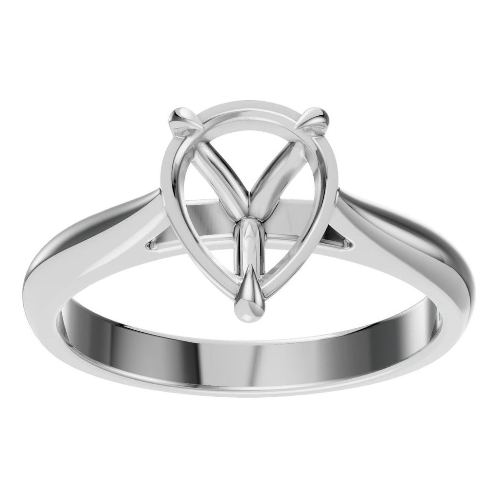 RI-6434 White Gold Ring UNSET - Front View
