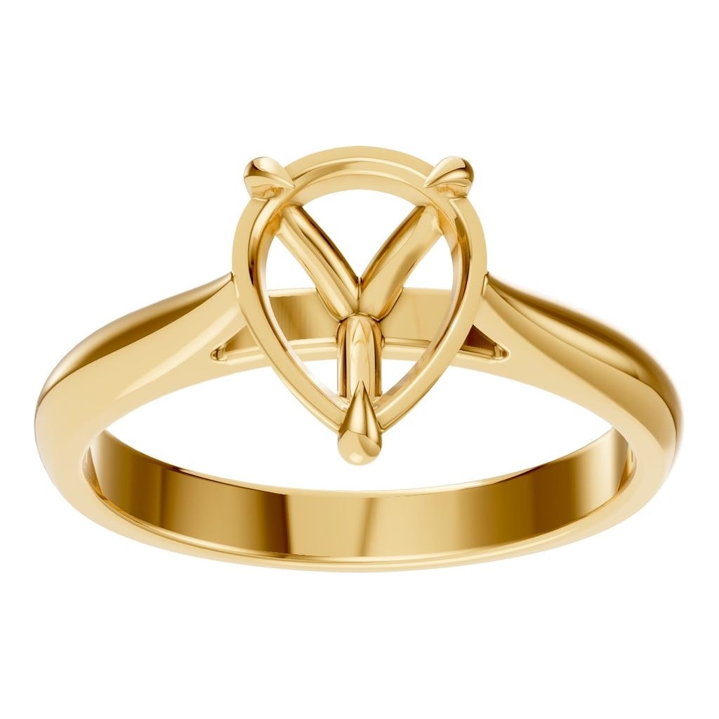RI-6434 Yellow Gold Ring UNSET - Front View