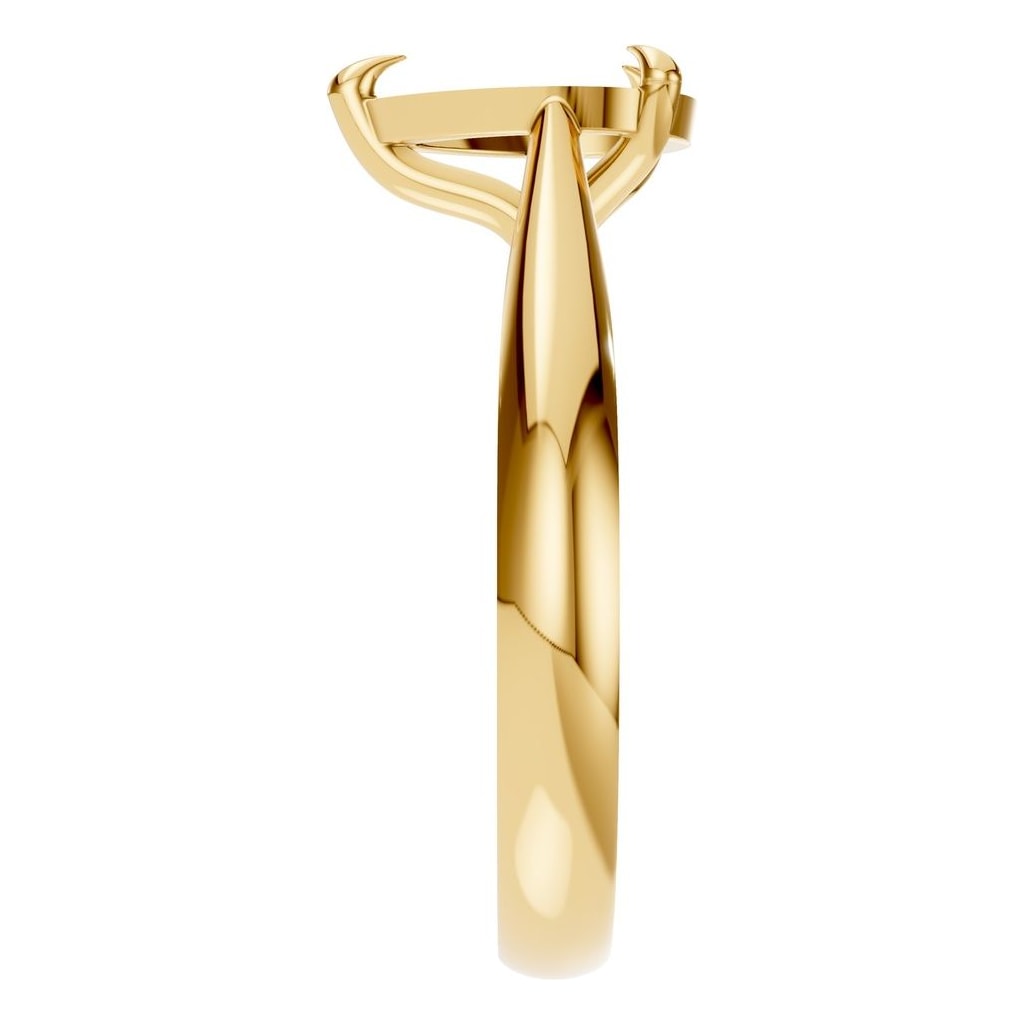 RI-6434 Yellow Gold Ring UNSET - Side View