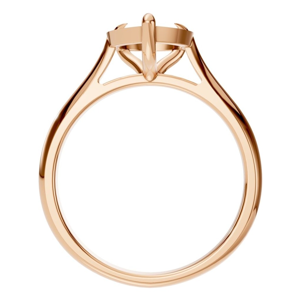 RI-6434 Rose Gold Ring UNSET - Top View