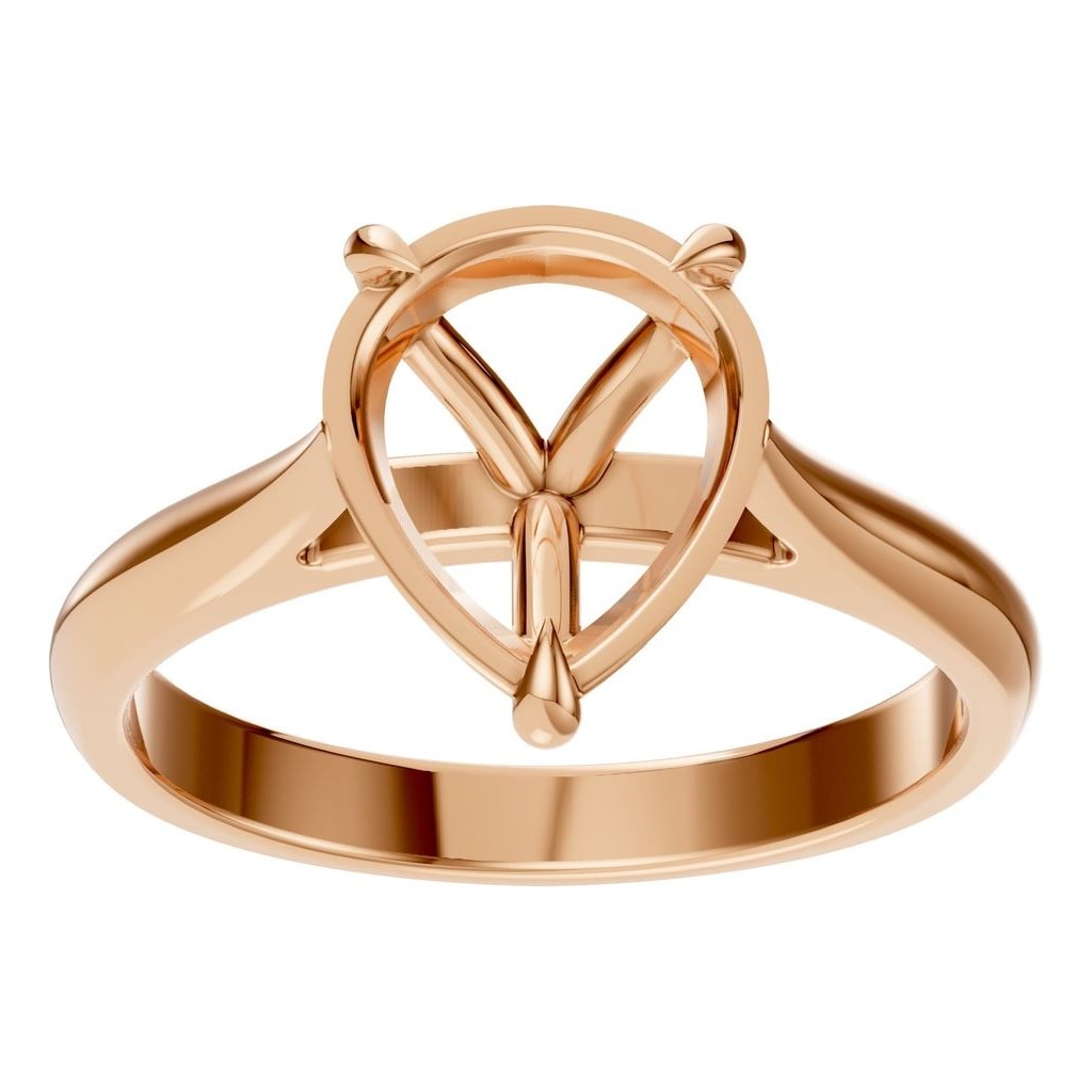 RI-6434 Rose Gold Ring UNSET - Front View